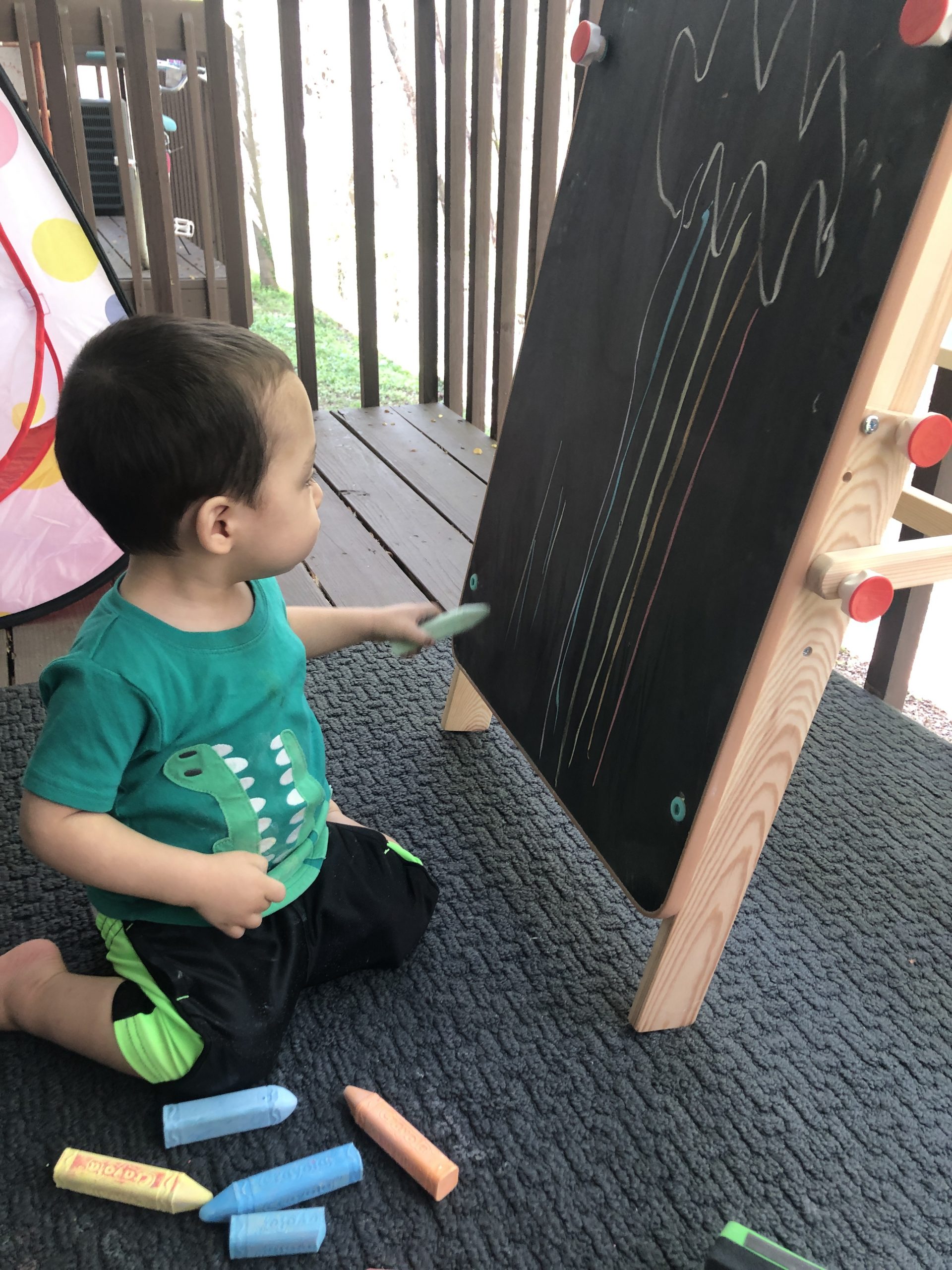 Toddlers on a Baclcony